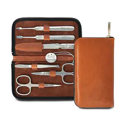 Luxury Stainless Steel Handmade 6 Piece Manicure Set with Zipper - Whisky - Master
