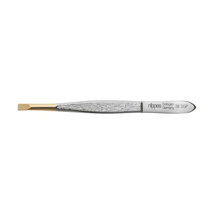 Stainless Steel Gold Pointed Tweezer - Color: Gold Plated Tip, Shape: Straight